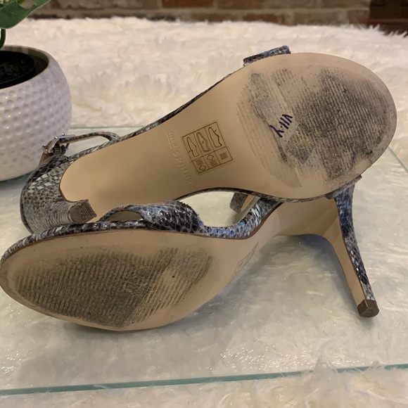 Snakeskin Print Ankle Strap Sandals - Picture 8 of 8